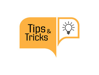 tips and tricks sign on white background	