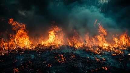 Fototapeta premium Fires raging through the Amazon