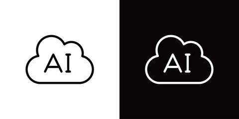 人工知能AIのラインアイコン