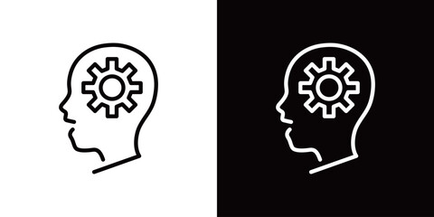 人工知能AIのラインアイコン