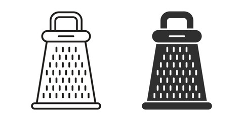 Grater icon in flat style. Cookery vector illustration on isolated background. Kitchen utensils sign business concept.