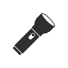 Flashlight icon in flat style. Electric lamp vector illustration on isolated background. Pocket lantern sign business concept.