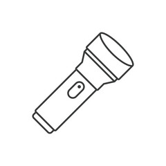 Flashlight icon in flat style. Electric lamp vector illustration on isolated background. Pocket lantern sign business concept.