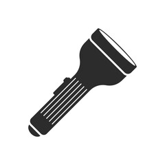 Flashlight icon in flat style. Electric lamp vector illustration on isolated background. Pocket lantern sign business concept.
