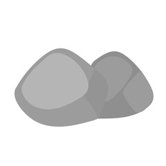 moss green on rock stone isolated on white background. stone nature stock element