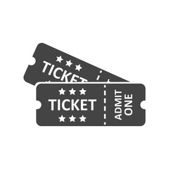 Obraz premium Ticket icon in flat style. Coupon vector illustration on isolated background. Voucher sign business concept.