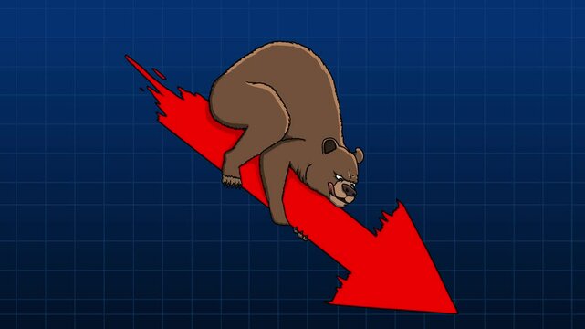 Crypto Bear Riding Candle Chart