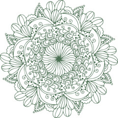 Beautiful flower art and mandala vector design