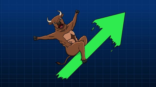 Crypto Bull Riding Candle Chart
