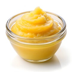Ghee in a bowl on white background
