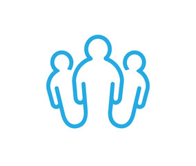 Abstract three people logo blue lines vector symbol icon design illustration	

