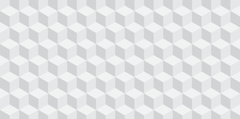 Minimal abstract white and gray background cubes vector art. Geometric tiles and mosaic creative stylish seamless pattern block cube background. minimal hexagon Cubes mosaic shape vector design	