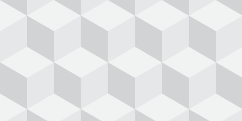 Minimal abstract white and gray background cubes vector art. Geometric tiles and mosaic creative stylish seamless pattern block cube background. minimal hexagon Cubes mosaic shape vector design	
