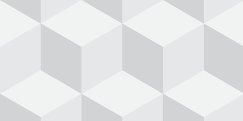 Minimal abstract white and gray background cubes vector art. Geometric tiles and mosaic creative stylish seamless pattern block cube background. minimal hexagon Cubes mosaic shape vector design	
