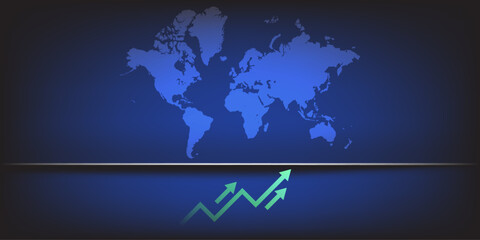 Abstract technology Global Financial Market Trading World Map Background. Vector illustration