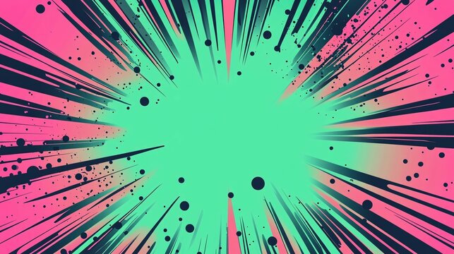 Comic book burst effect radiating from the central lightened area