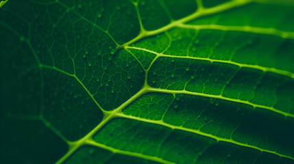 Macro view of green leaf