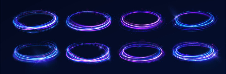 Technology radiance wave bright glow particle dust outer space mysterious circular loop dynamic rotation magic beam fantasy modern high technology celestial shine flow design digital artwork