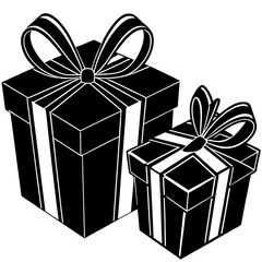 Present gift box icon. Vector isolated elements. Christmas gift icon illustration vector symbol. Surprise present linear design
