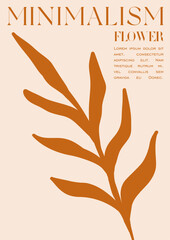 Trendy Groovy Vector Illustration Set in Matisse style. Contemporary Collage Botanical Minimalist Wall Art Print. Plants, flowers and leaves in hand drawn style.