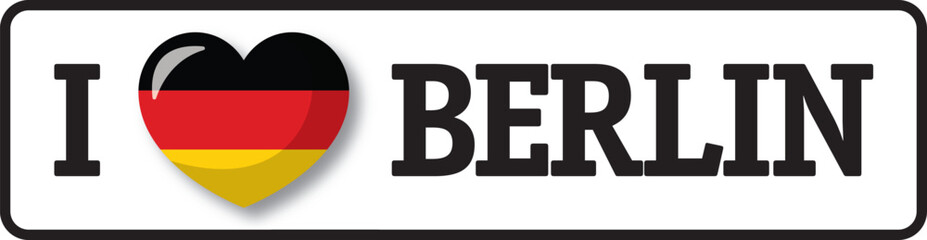 I love Berlin, german heart shaped flag showing love for Berlin and Germany