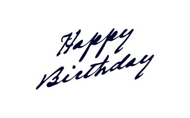 手書き風におしゃれに書いた、Happy Birthday（誕生日おめでとう）のロゴマーク
