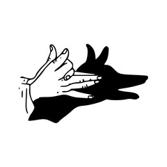 hand shadow dog vector for fun design