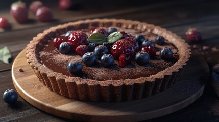 dark cocoa tart with spiced cream