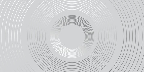 Abstract white glowing geometric lines on gray background. Modern shiny blue circle lines pattern. Futuristic technology concept. Suit for cover, poster