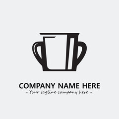 Cup illustration black and white for logo company vector image

