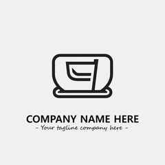Cup illustration black and white for logo company vector image
