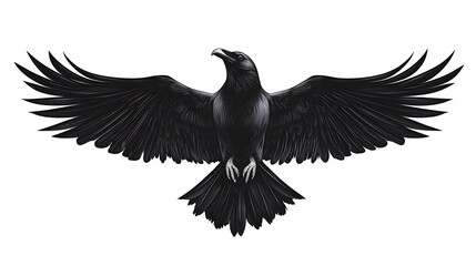 Naklejka premium Detailed black raven artwork pictures