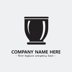 Cup illustration black and white for logo company vector image
