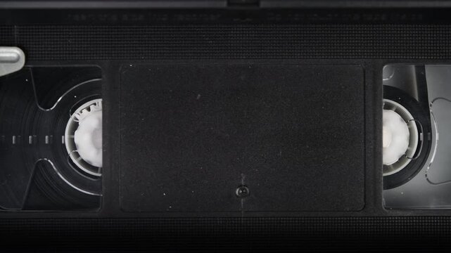 Vhs Cassette Is Played Inside A Vcr Tape Recorder, Top View Video