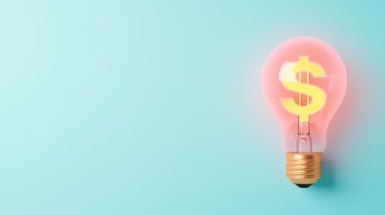 A glowing dollar sign symbol inside a lightbulb symbolizing the potential for financial growth and prosperity through innovative strategies and wise investments