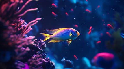 Obraz premium Diverse ocean fish thriving in habitat wallpapers