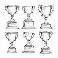 set of gold silver and bronze cups