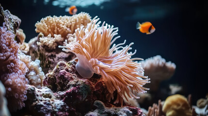 Naklejka premium corals in the tropical sea with fish