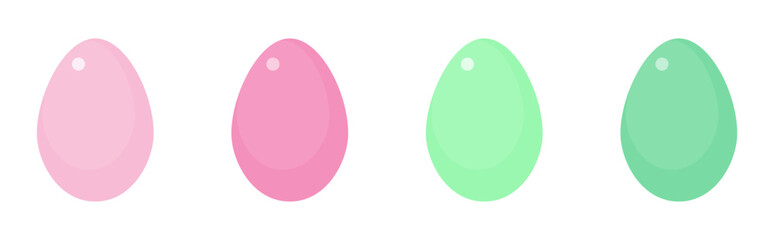 Easter eggs set. Colored eggs isolated on a white background. Flat design. Colored icon, vector illustration.	