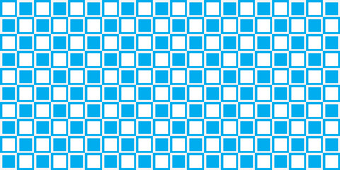 Blue and White Geometric Pattern with Square Motifs in Repeating Design