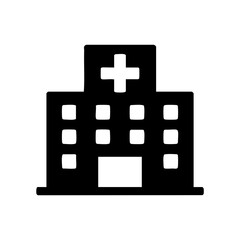 Fototapeta premium Hospital building icon with medical cross