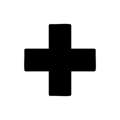 Obraz premium Medical cross icon in black silhouette