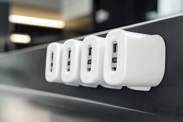 USB charging stations provide convenient power access in modern setups in a workspace