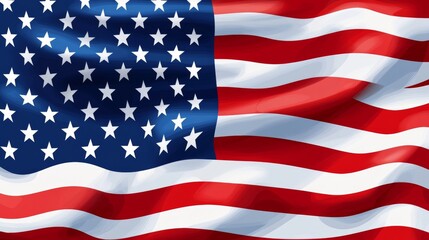 Naklejka premium Waving American Flag Patriotic Symbol of the United States of America in Red, White, and Blue