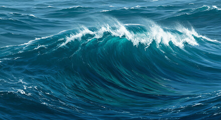 Ocean Waves Rolling Towards the Shore