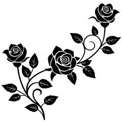 Elegant rose vine divider vector for digital design&mdash;perfect for microstock, invitations, logos, and creative floral projects.