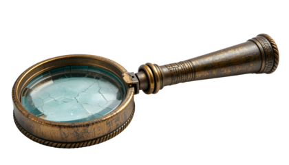 ia generated. magnifying glass isolated on white background	

