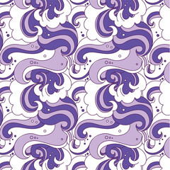 waves pattern. hand drawn waves illustration background.