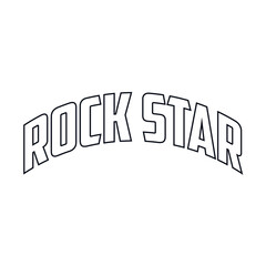 Rock star - music poster with original lettering and stars. Rockstar - t-shirt design. T-shirt apparels cool prin