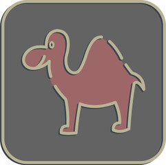 Icon camel. Islamic elements of Ramadhan, Eid Al Fitr, Eid Al Adha. Icons in embossed style. Good for prints, posters, logo, decoration, greeting card, etc.